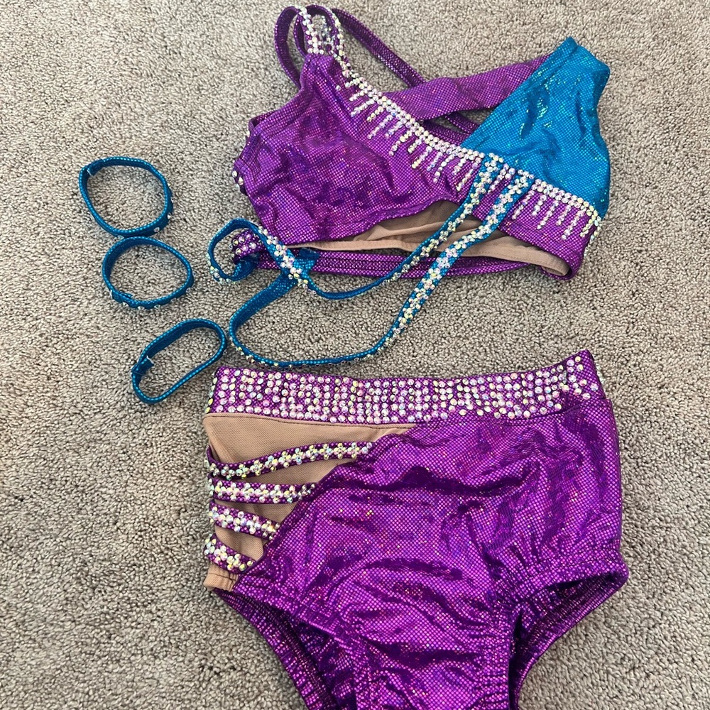 Dance costume purple and blue